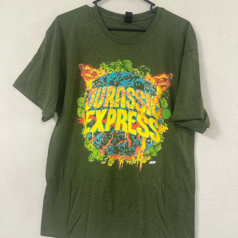 JURASSIC EXPRESS Explosion Large T-Shirt AEW All Elite Wrestling Crate New